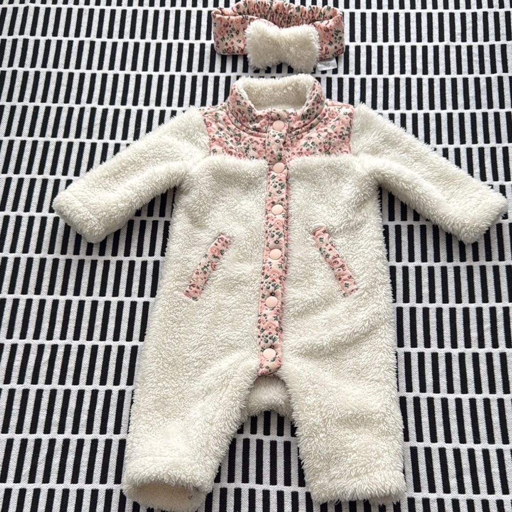Floral Baby Onesie with Headband